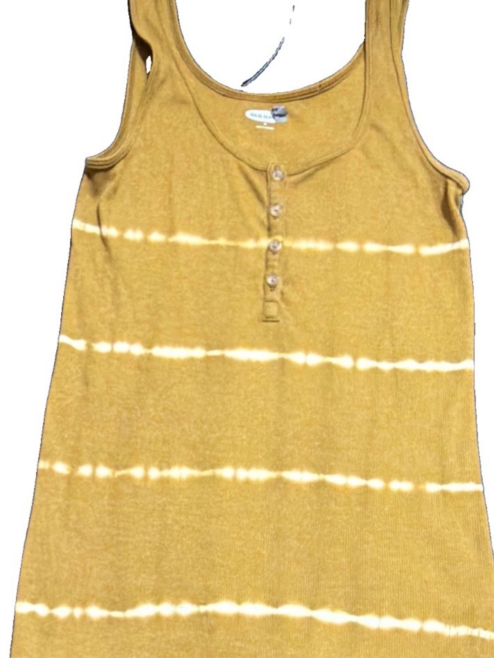 Old Navy Mustard Yellow Tie-Dye Button Tank Top Size M